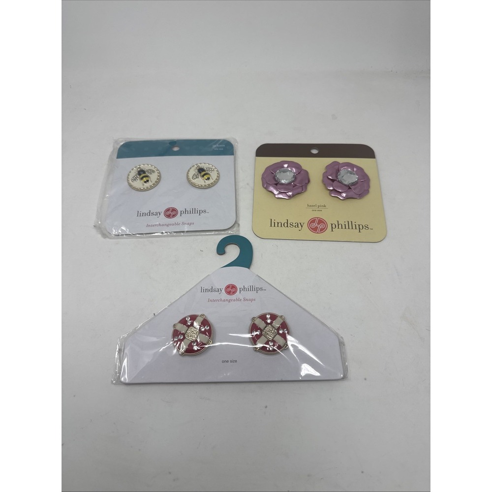 Lot of 3 Lindsay Phillips Interchangeable Snaps Shoes Charms - Brand New L3